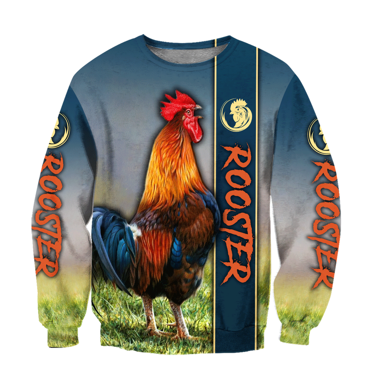 Rooster 3D All Over Printed Unisex Deluxe Hoodie ML