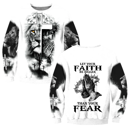 Let Your Faith Be Bigger Than Your Fear Jesus 3D All Over Printed Shirts