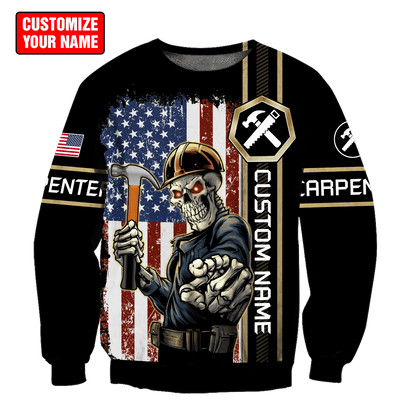 Personalized Name American Carpenter 3D All Over Printed Unisex Shirts