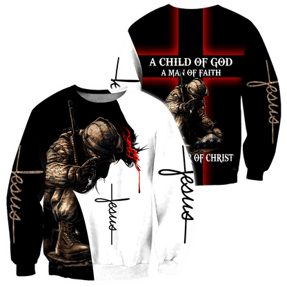 Jesus Christ Veteran 3D Printed Hoodie, T-Shirt for Men and Women