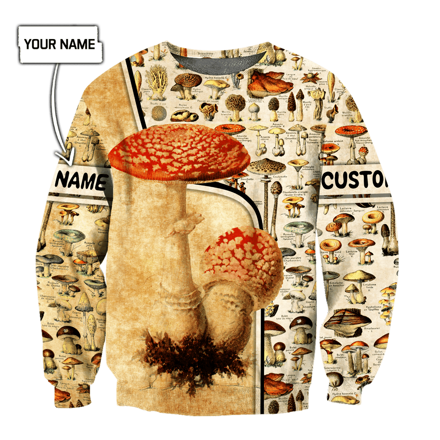 Customize Name Mushroom Hippie 3D All Over Printed Unisex Shirts
