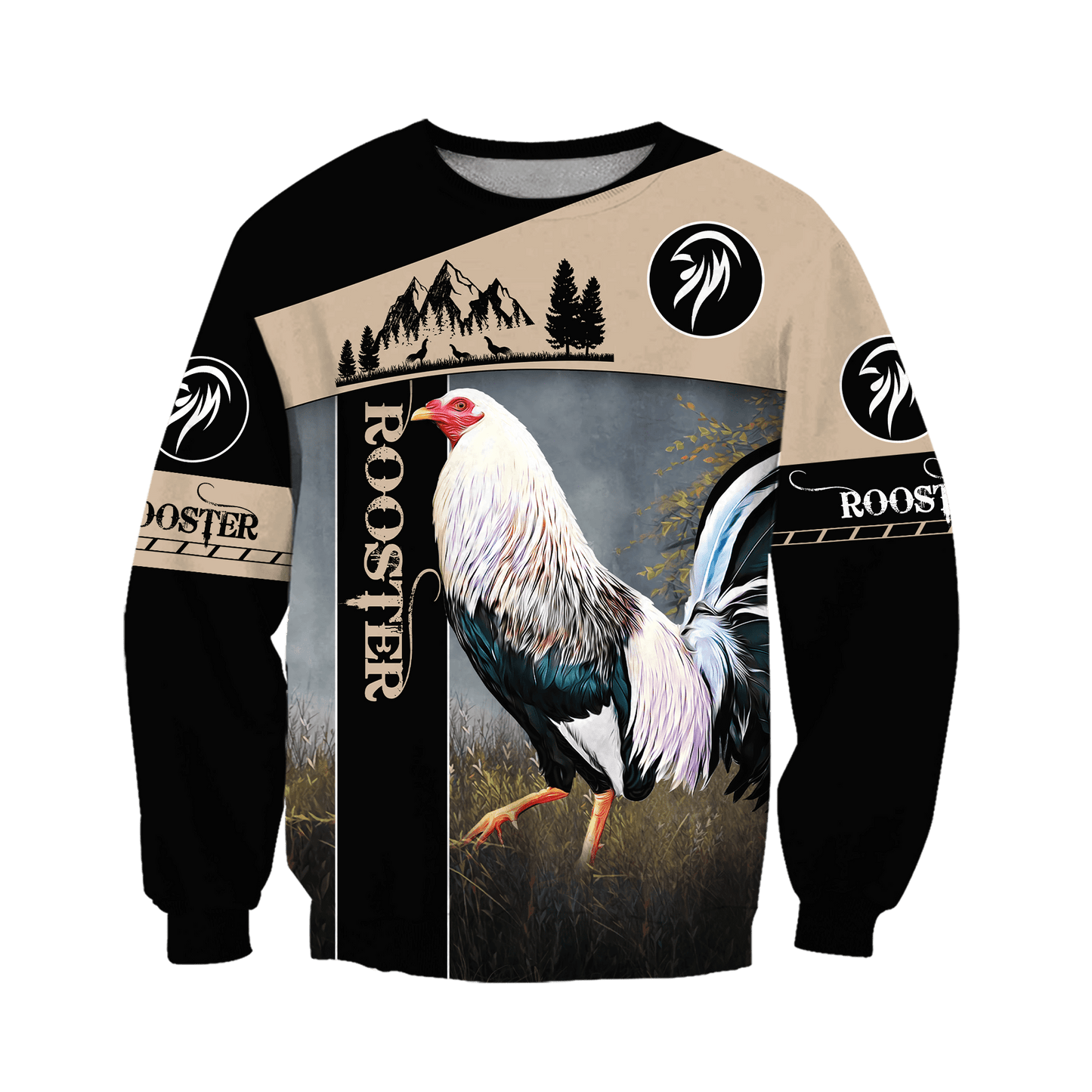 Premium White Rooster Farmer 3D All Over Printed Unisex Shirts