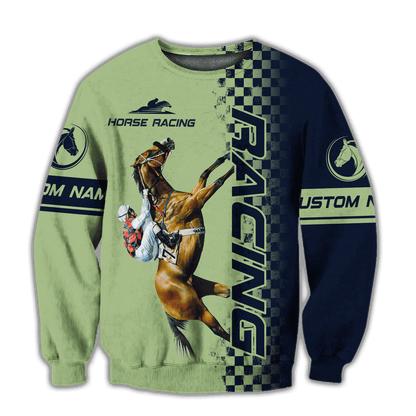 Personalized Name Horse Racing 3D All Over Printed Unisex Hoodie