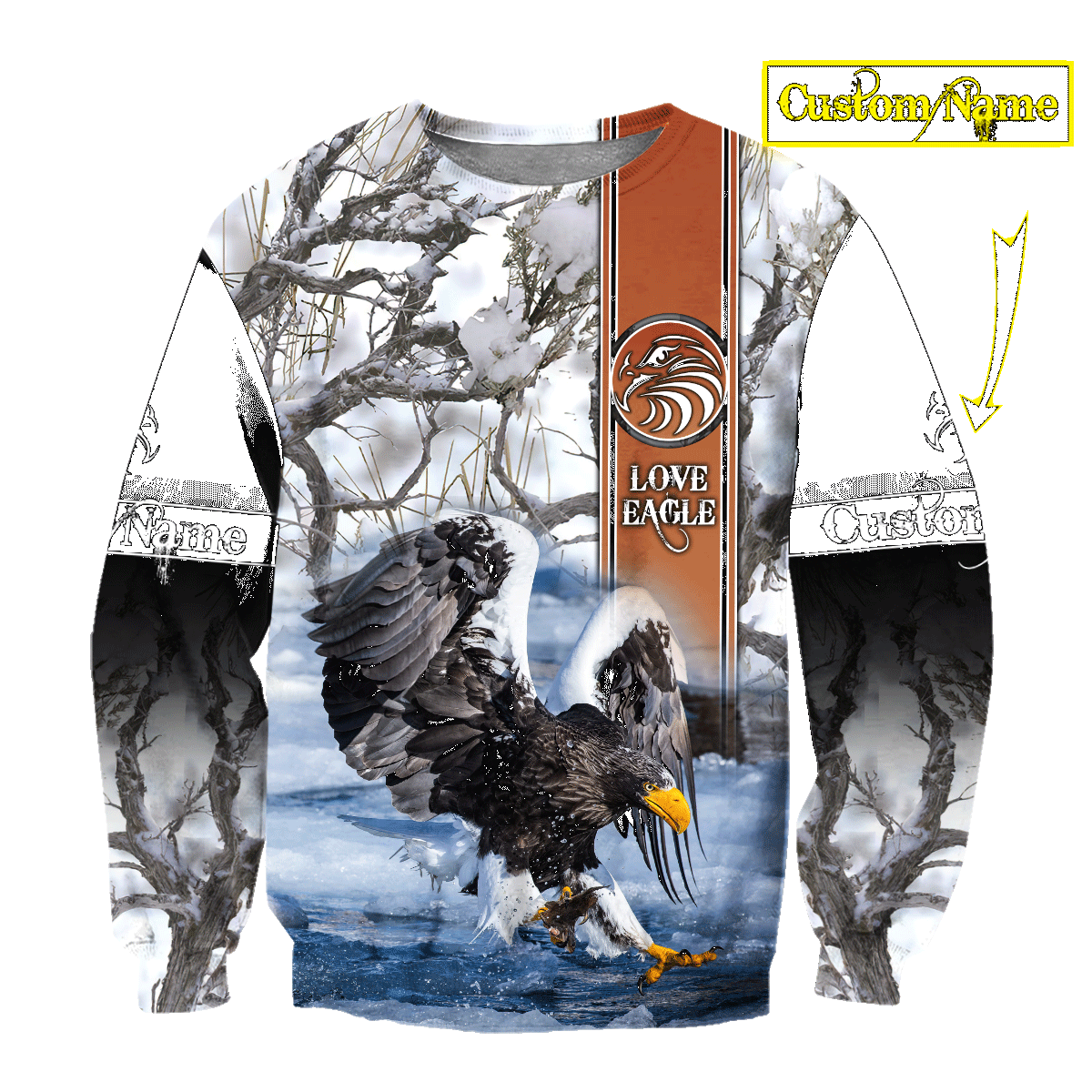 Customize Name Eagle 3D All Over Printed Shirts For Men and Women