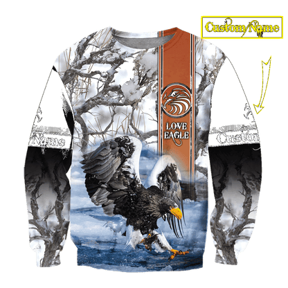 Customize Name Eagle 3D All Over Printed Shirts For Men and Women
