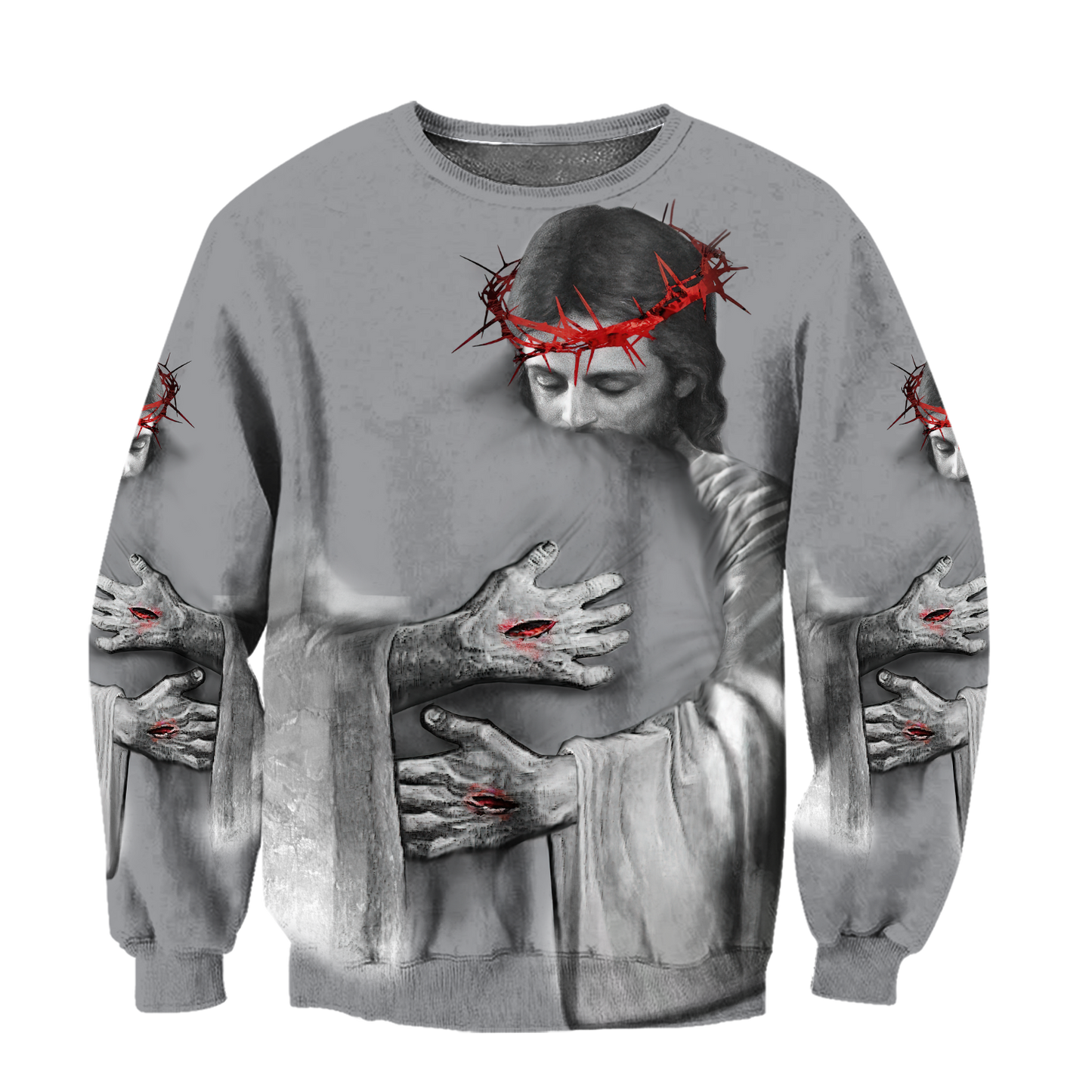 In the Arms of Lord v1 Grey Tone - Christian - 3D All Over Printed Style for Men and Women