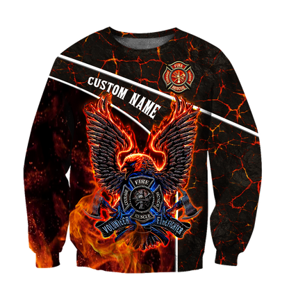 Customize Name Firefighter 3D All Over Printed Unisex Shirts