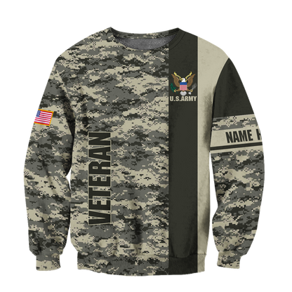 US Army Veteran  Personalized name 3D All Over Printed Unisex Shirts