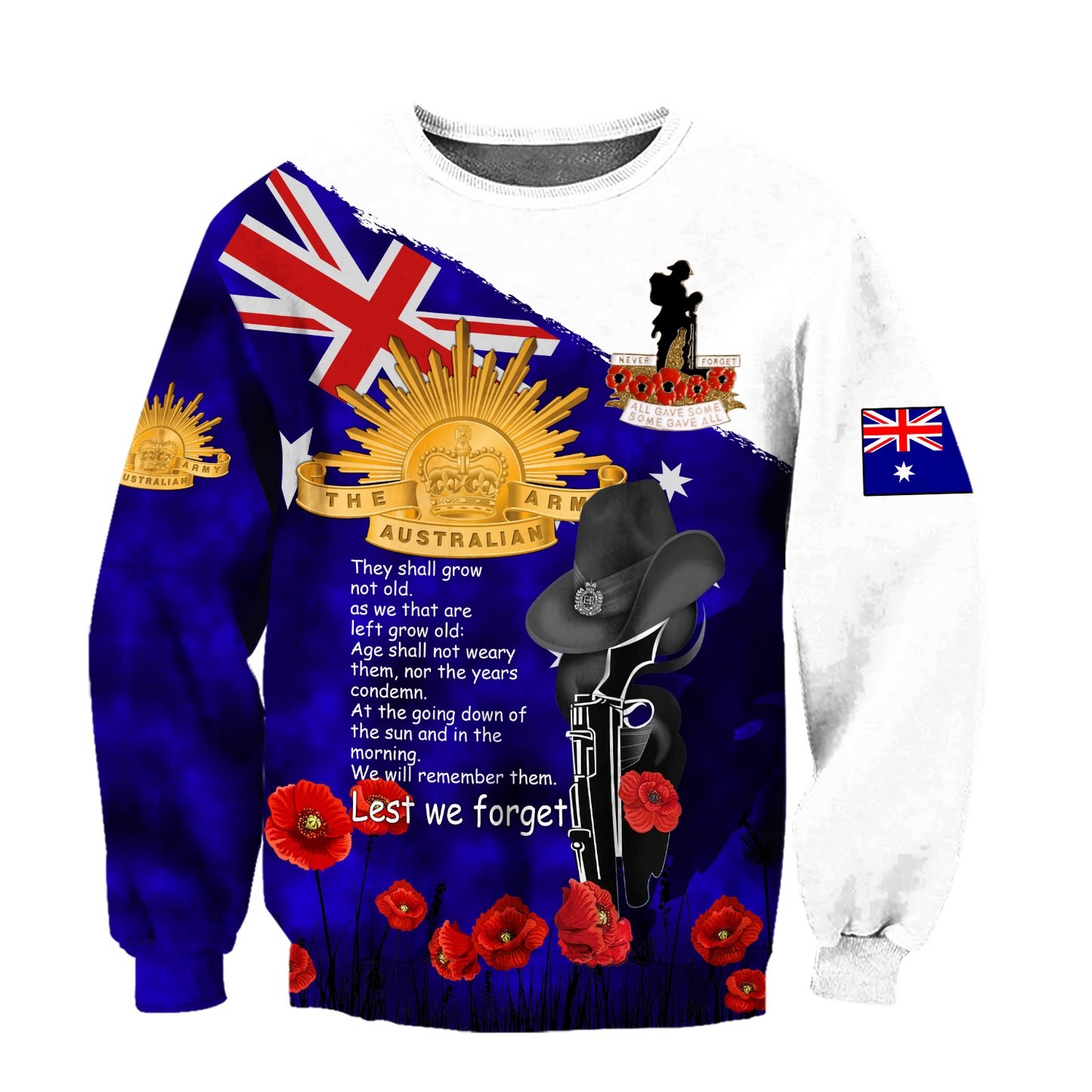 Premium Anzac Day Lest We Forget 3D All Over Printed PL