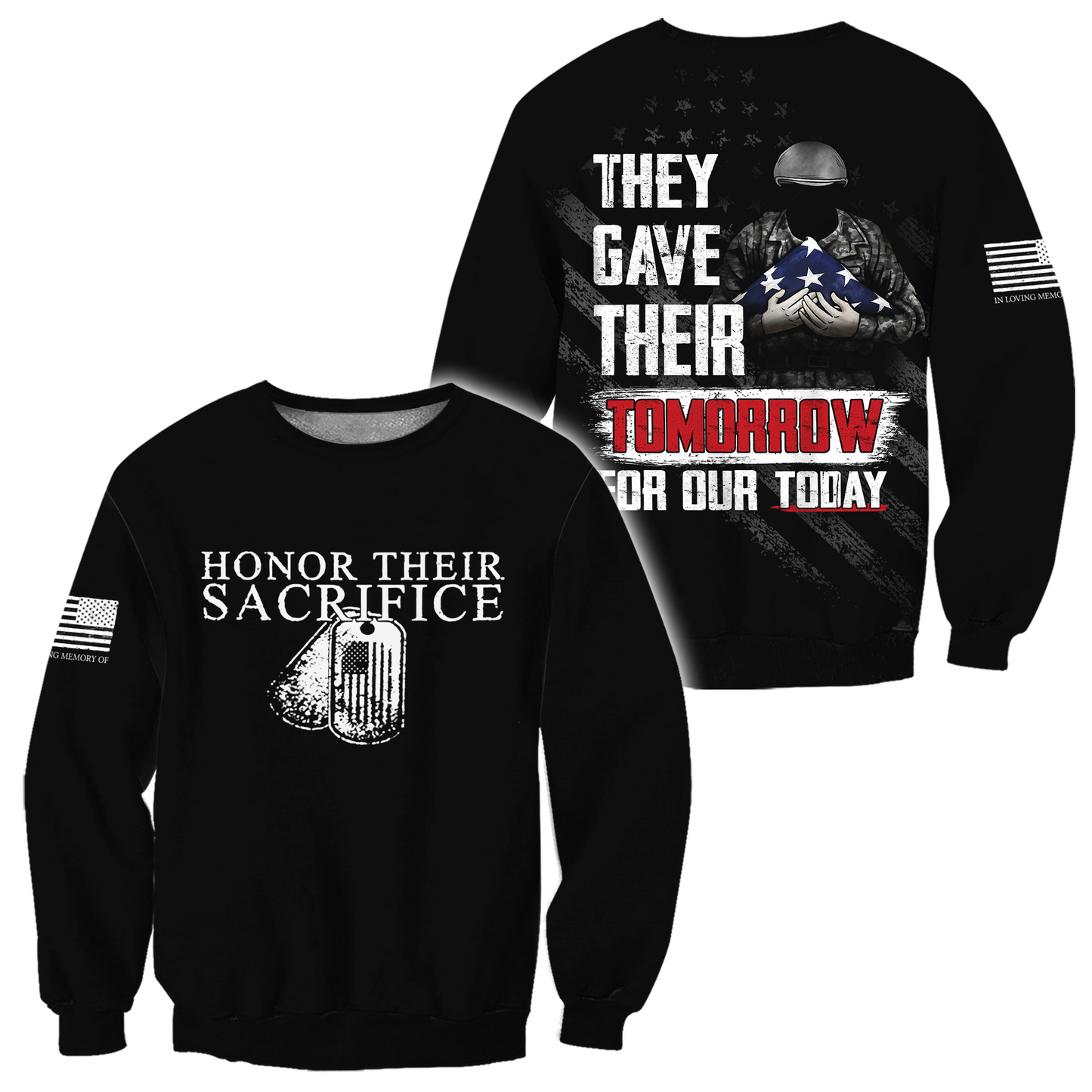 Honor Their Sacrifice Memorial Day 3D All Over Printed Shirts