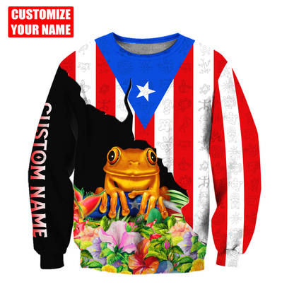 Customize Name Puerto Rico 3D All Over Printed Unisex Shirts
