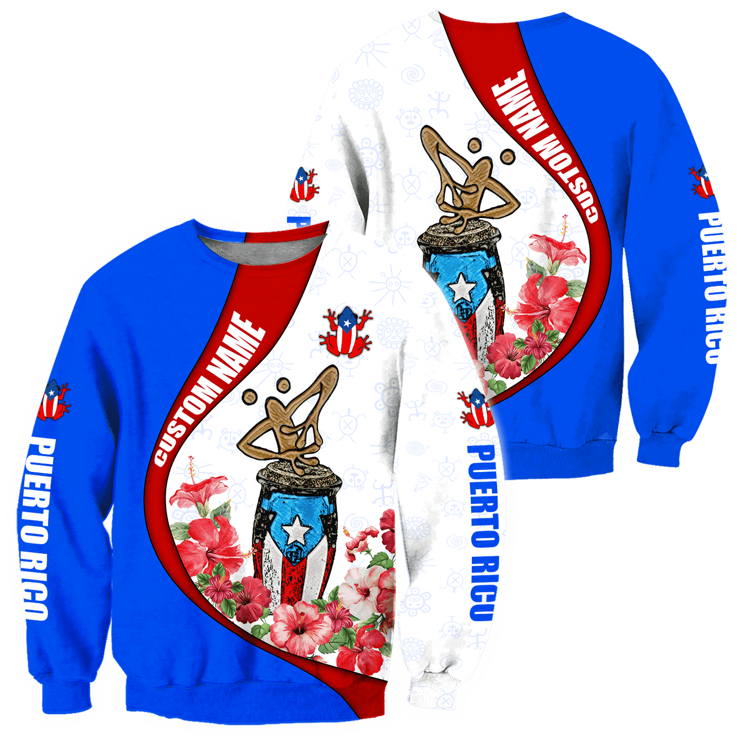Customize Name Puerto Rico Symbol Hoodie For Men And Women