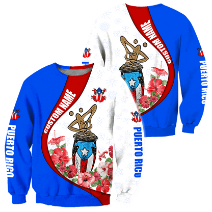 Customize Name Puerto Rico Symbol Hoodie For Men And Women