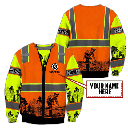 Personalized Name Carpenter 3D All Over Printed Unisex Shirts Safety
