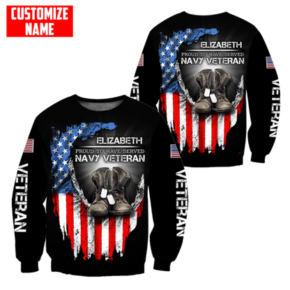 Proud To Have Served Navy Veteran 3D All Over Printed For Man And Women
