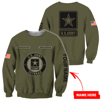 Personalized Name US Army 3D All Over Printed Shirts