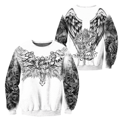Jesus Christ Faith Over Fear 3D Printed Hoodie, T-Shirt for Men and Women