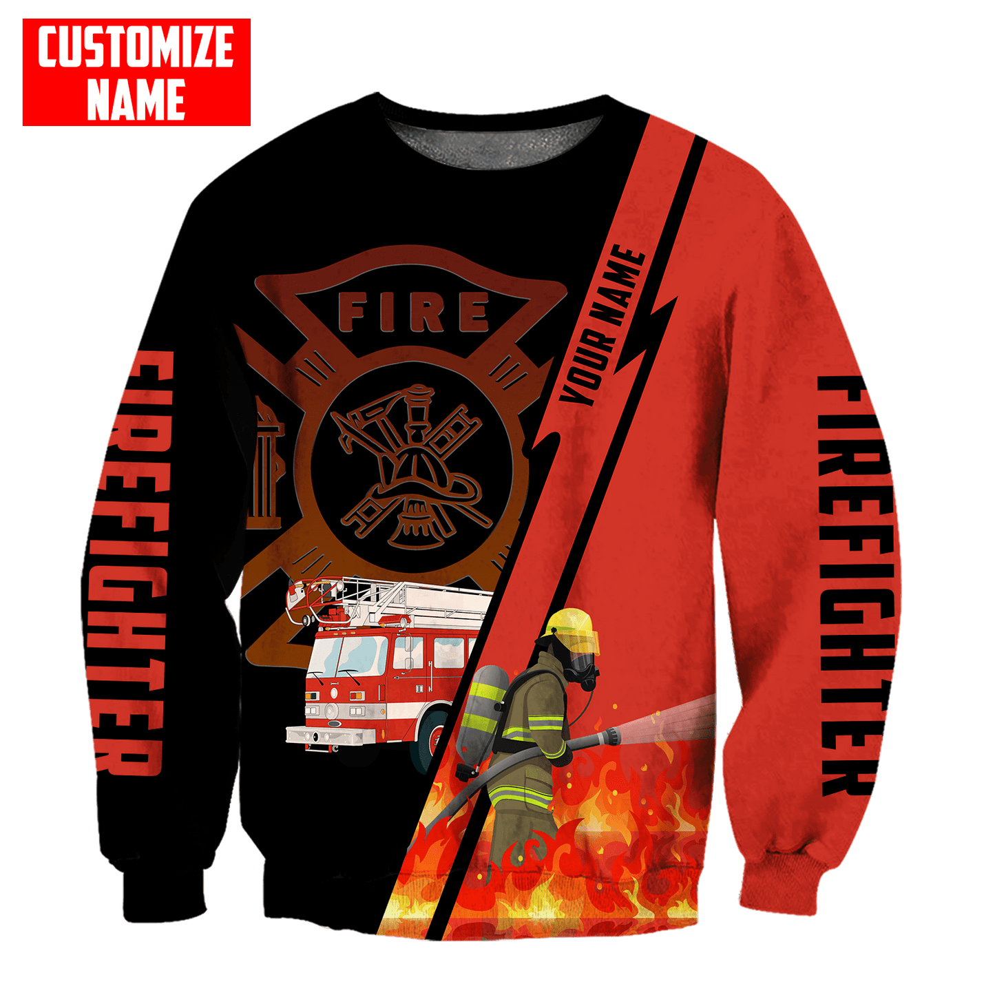 Customize Name Firefigher Hoodie For Men And Women