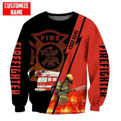Customize Name Firefigher Hoodie For Men And Women