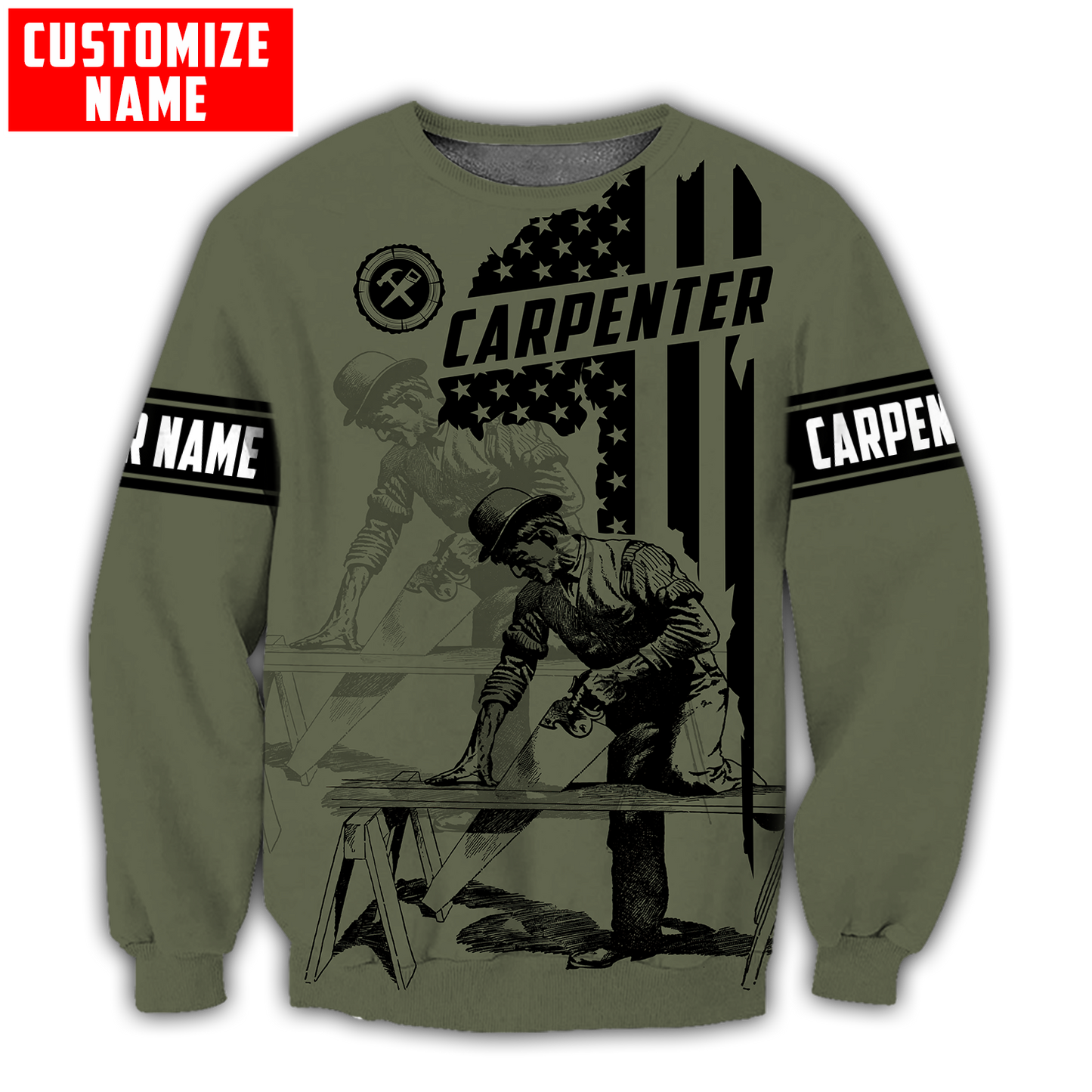 Personalized Name Carpenter 3D All Over Printed Unisex Shirts  4