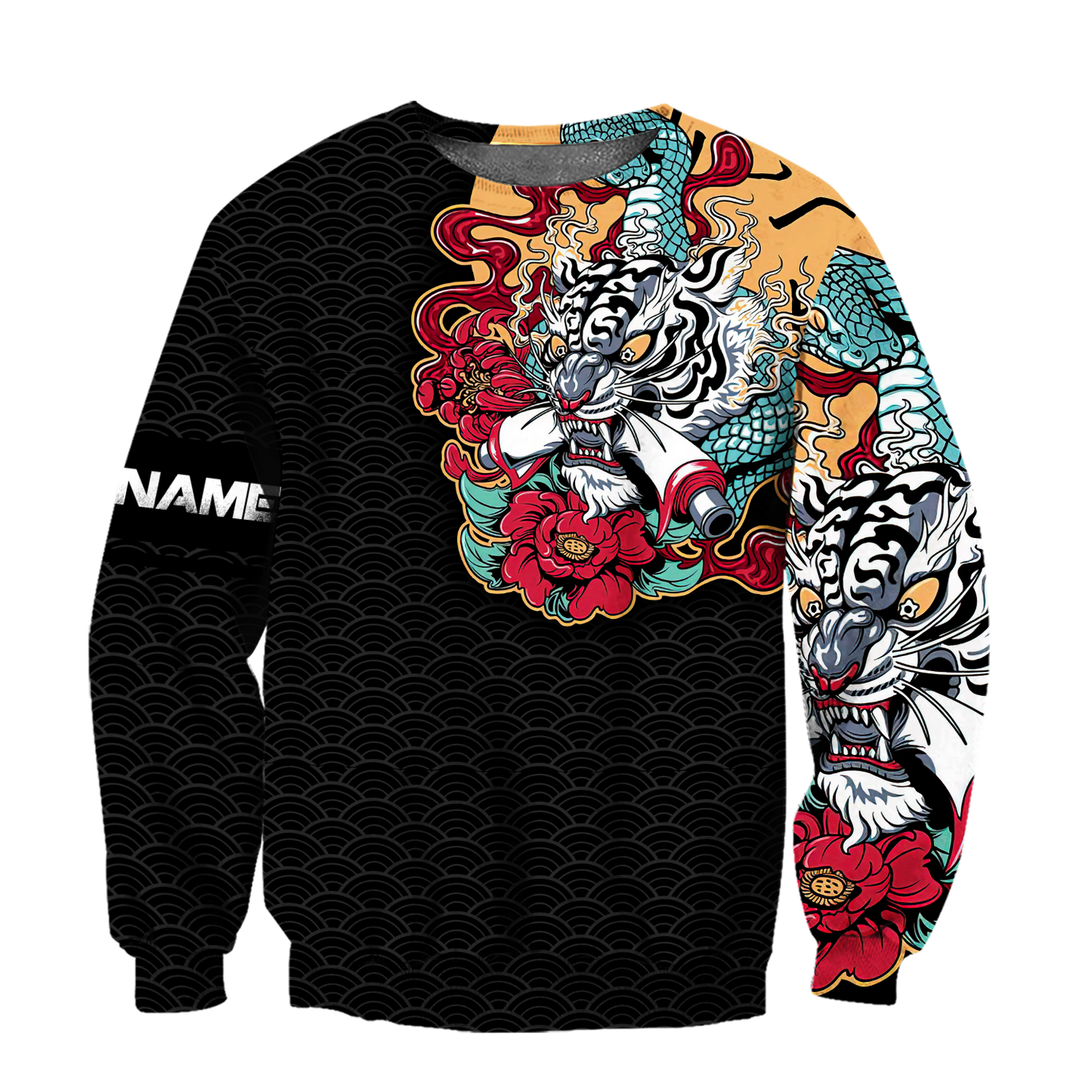 Custom Name Japanese Tiger 3D All Over Printed Unisex Shirts