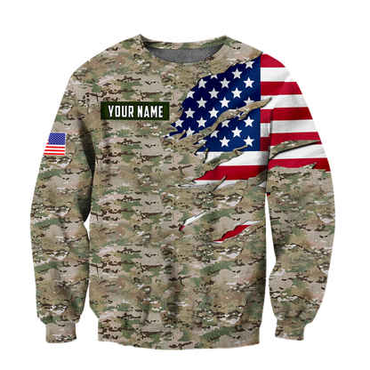Remembrance The United States Camo Soldier 3D print shirts Proud Military