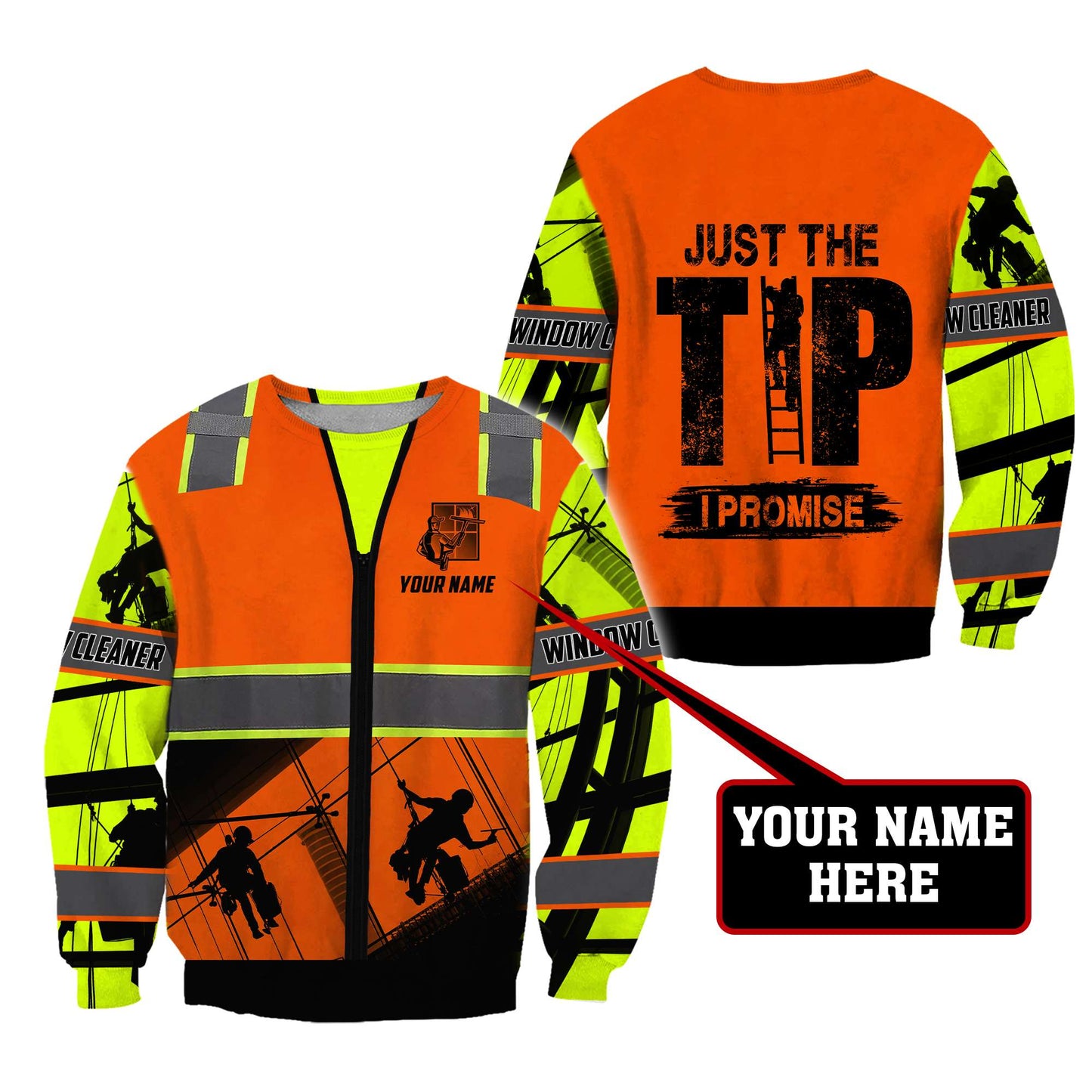Premium Personalized 3D Printed Window Cleaner Shirts Just The Tip MEI