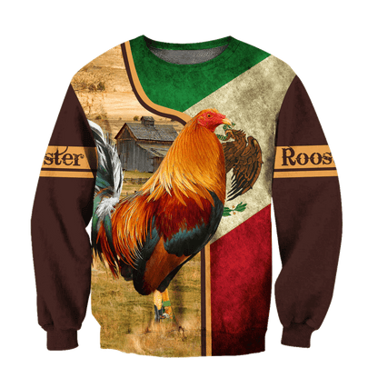 Rooster Mexico 3D All Over Printed Hoodie