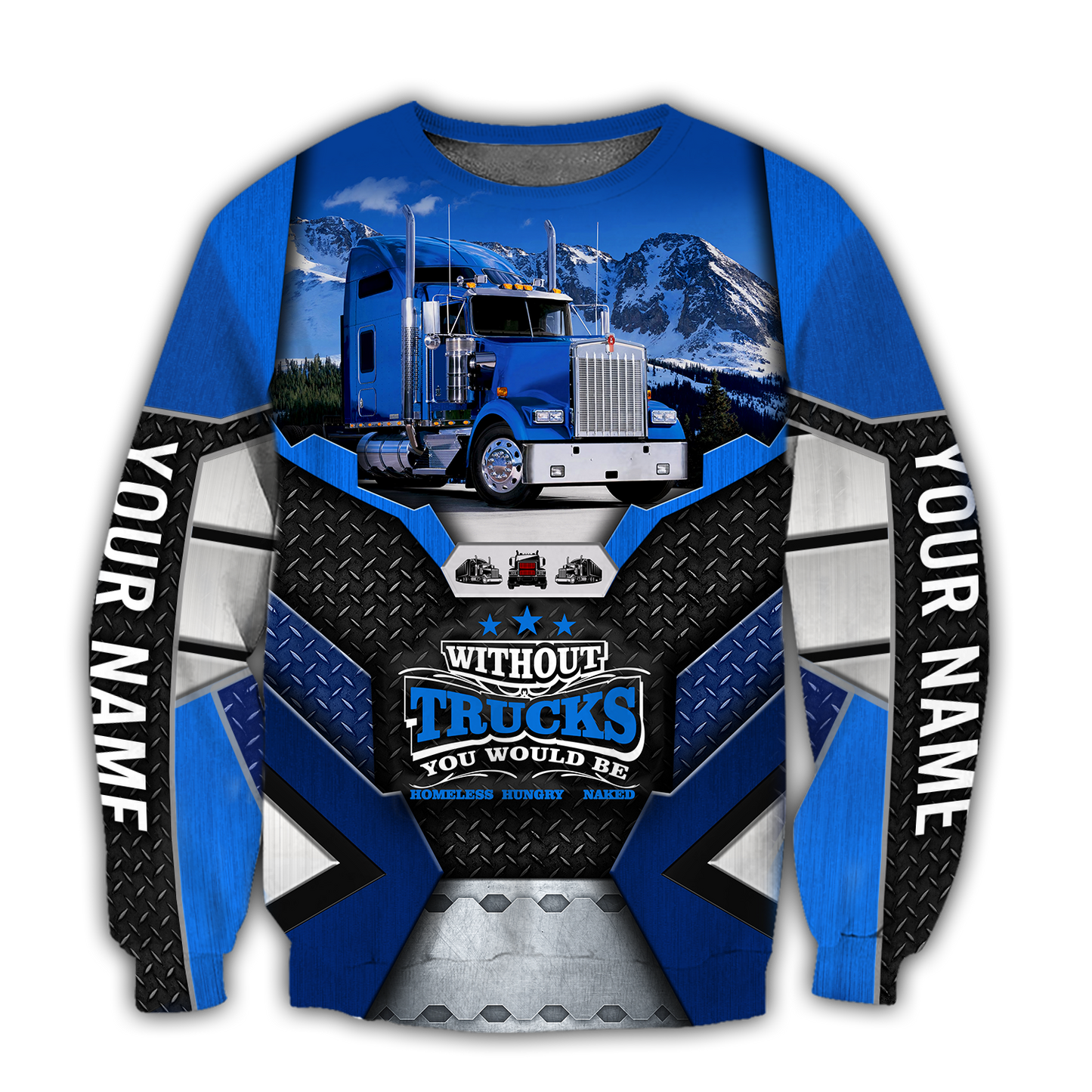 Premium Trucker Personalized Name 3D All Over Printed Unisex Shirts