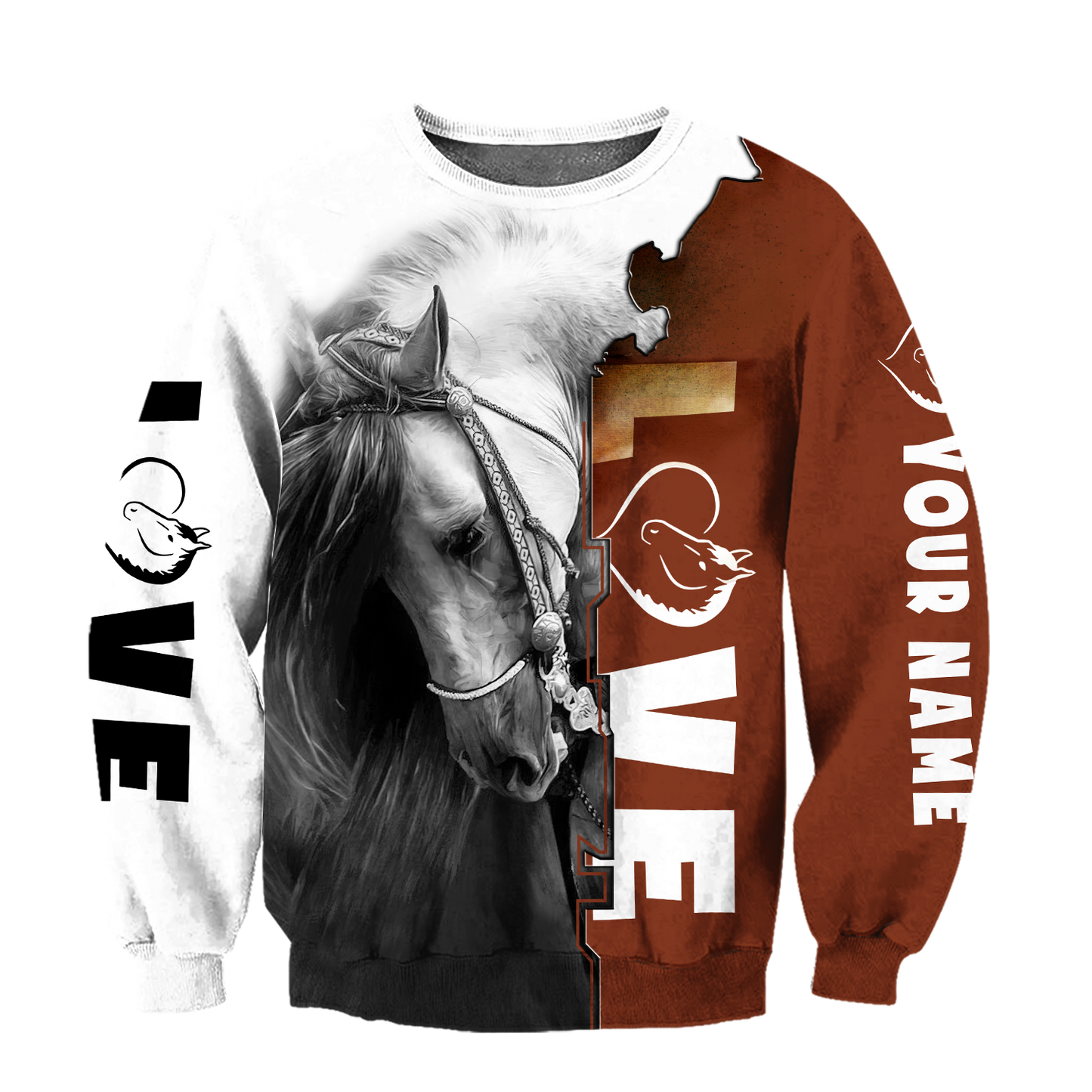 Personalized Name Premium Love Horse 3D All Over Printed Unisex Shirts