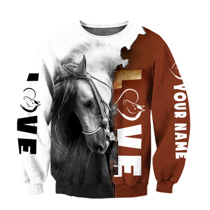 Personalized Name Premium Love Horse 3D All Over Printed Unisex Shirts