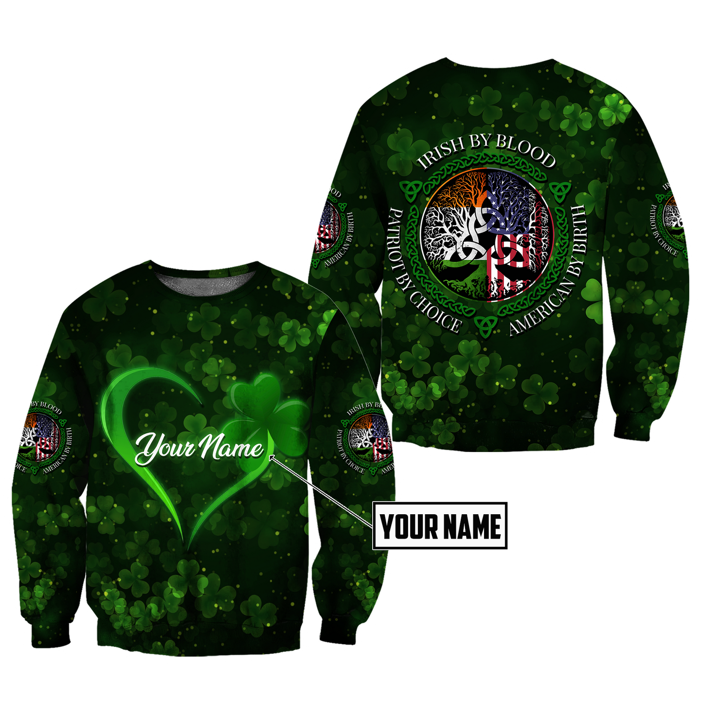 Irish By Blood American By Birth 3D All Over Printed Shirts