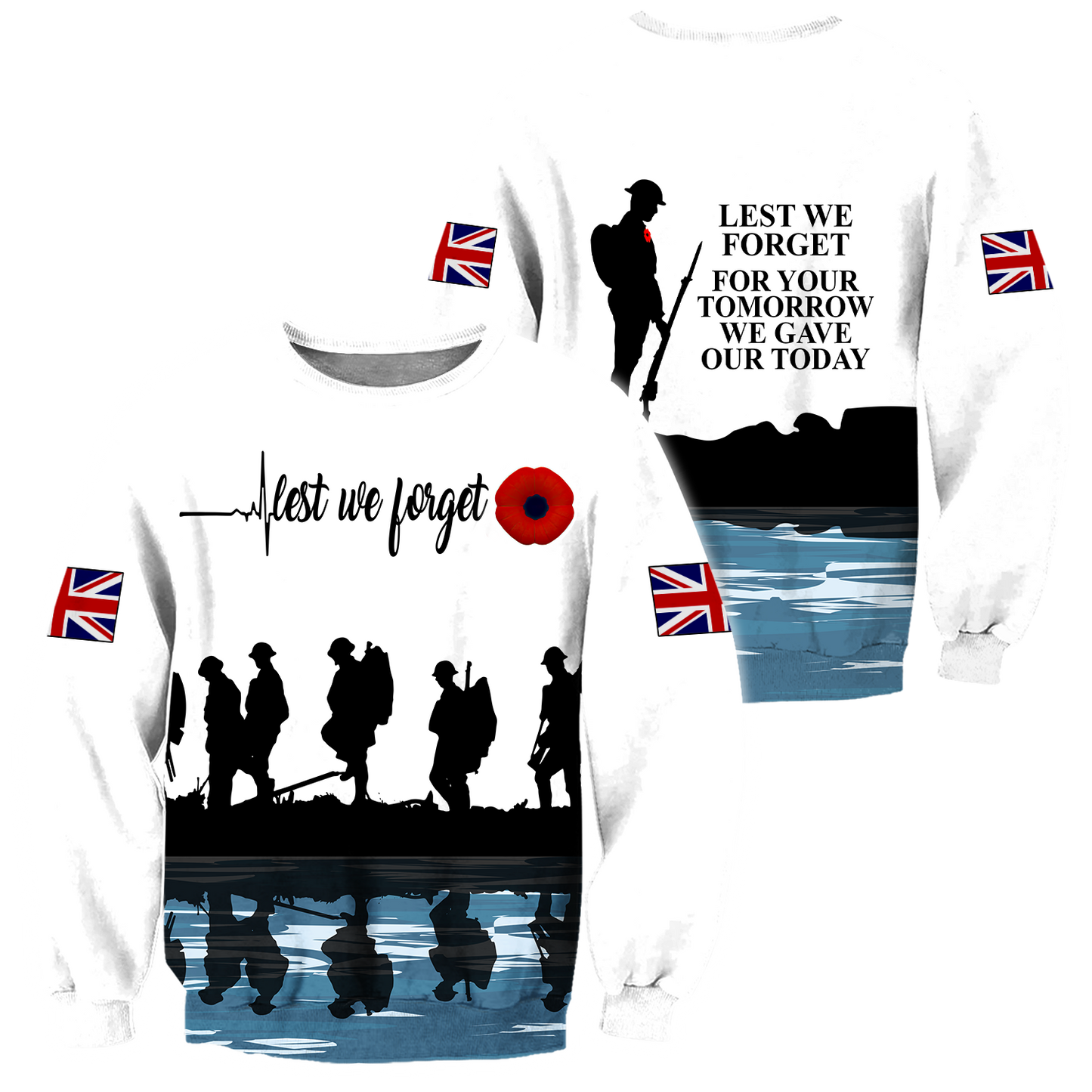Honor the fallen UK Veteran 3D print shirts