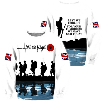 Honor the fallen UK Veteran 3D print shirts