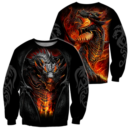 Premium Dragon 3D All Over Printed Unisex Shirts Fire Dragon