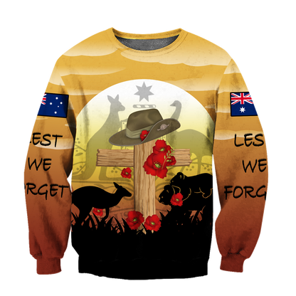 Premium Lest We Forget Anzac Day 3D All Over Printed PL