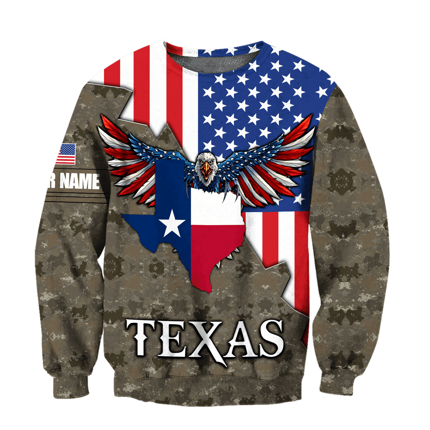 America Texas Personalize Unisex Hoodie ML