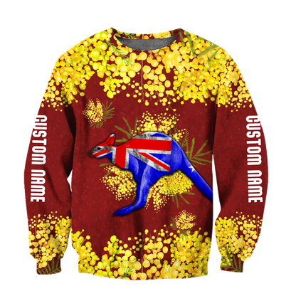 Tmarc Tee Custom name Australia Kangaroo Golden Wattle shirts