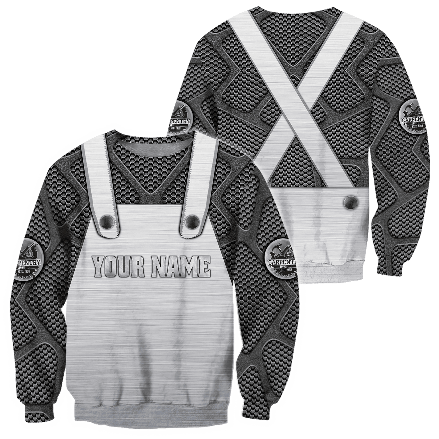 Personalized Name Carpenter 3D All Over Printed Unisex Shirts Metal Pattern Ver 4