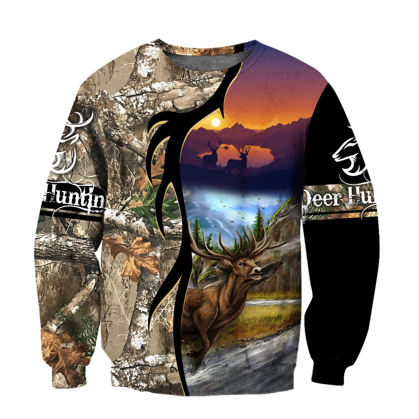 Deer Hunting 3D Over Printed Unisex Deluxe Hoodie ML