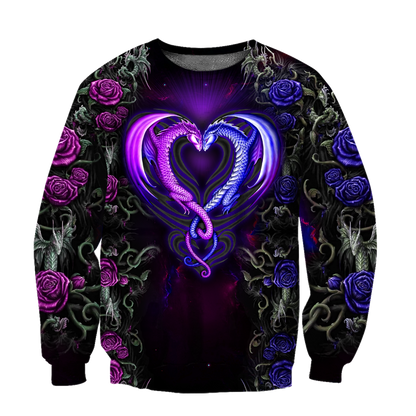 Dragon Beautiful Couples 3D Over Printed Shirt