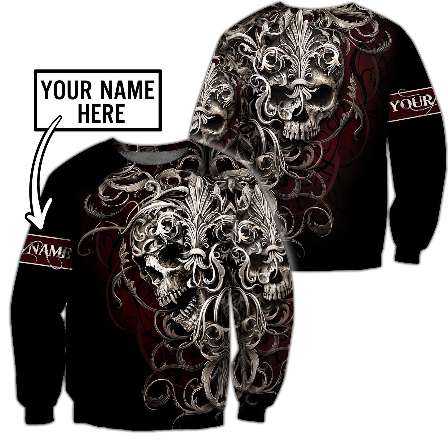 Customize Name Tattoo Skull Hoodie For Men And Women NTN06032104