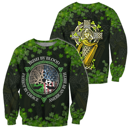 Irish 3D All Over Printed Unisex Shirts Saint Patrick's Day Irish By Blood