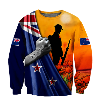 Lest we forget New Zealand Veteran 3D print shirt