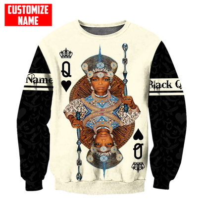 African Culture Black Queen Zulu Unisex Hoodie ML Personalize Name