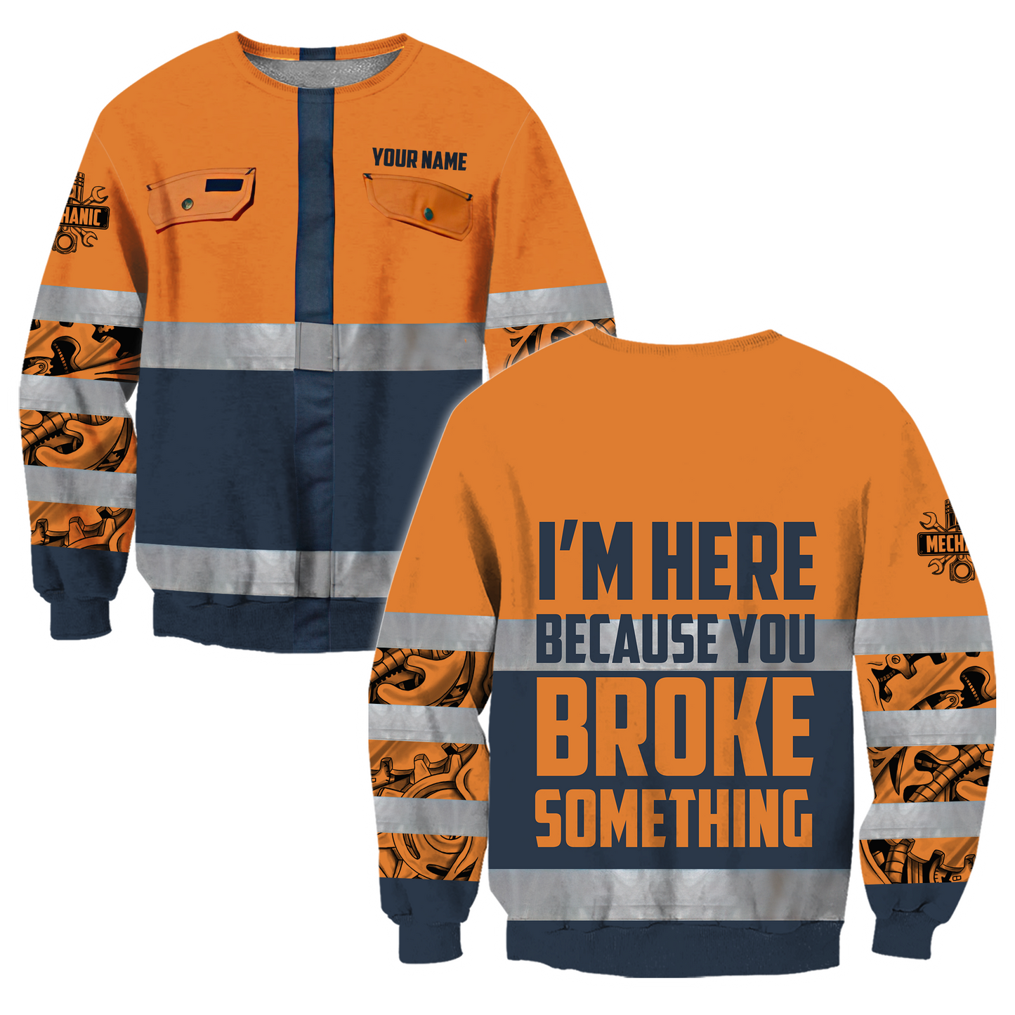 Personalized Mechanic Safety 3D All Over Printed Hoodie For Men and Women TN