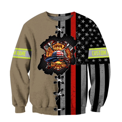 Customize Name Firefighter 3D All Over Printed Unisex Shirts