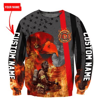 Customize Name Firefighter 3D All Over Printed Unisex Shirts