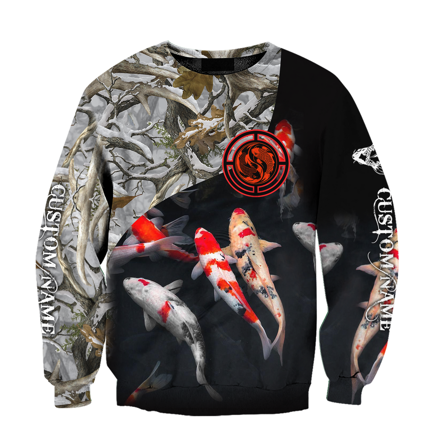 Custom name Koi fish underwater 3D Design print shirts