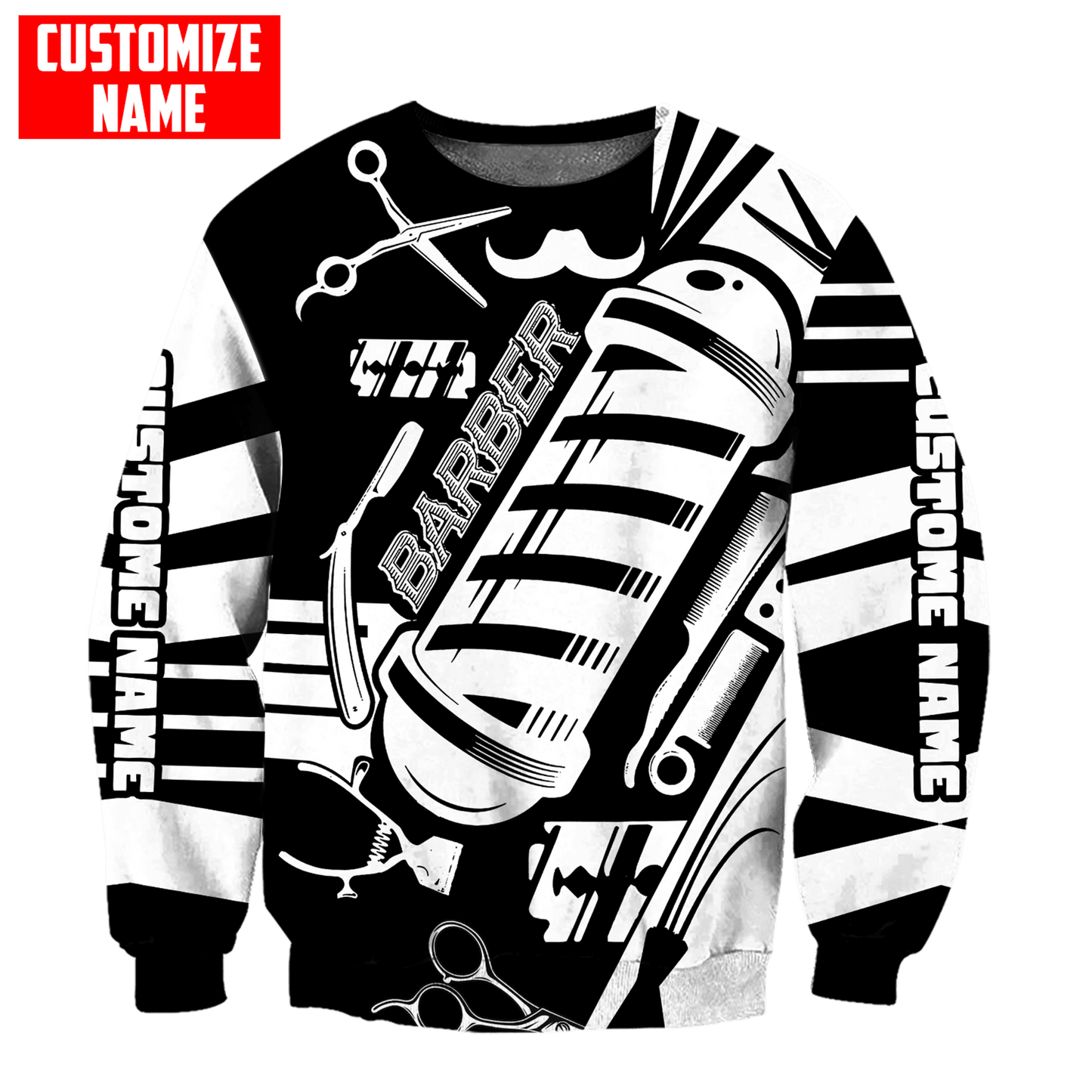 Personalized Name Barber 3D All Over Printed Unisex Shirts